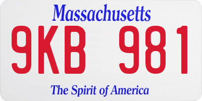 MA license plate 9KB981