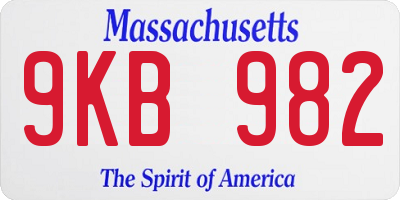 MA license plate 9KB982