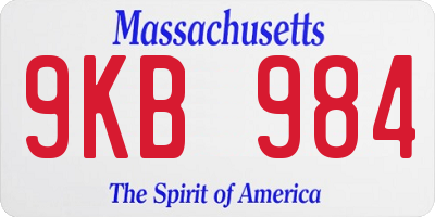 MA license plate 9KB984