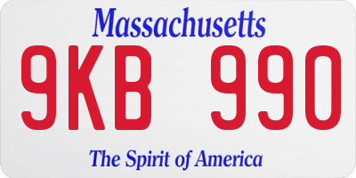 MA license plate 9KB990