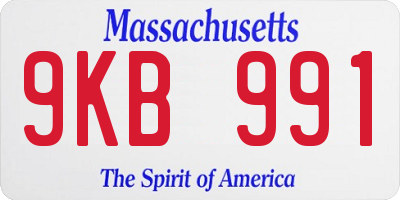 MA license plate 9KB991