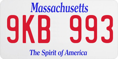 MA license plate 9KB993
