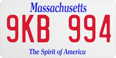 MA license plate 9KB994