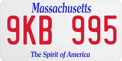 MA license plate 9KB995