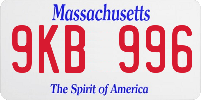 MA license plate 9KB996