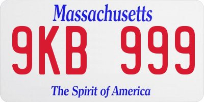MA license plate 9KB999