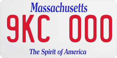 MA license plate 9KC000