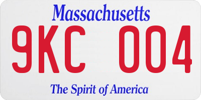 MA license plate 9KC004