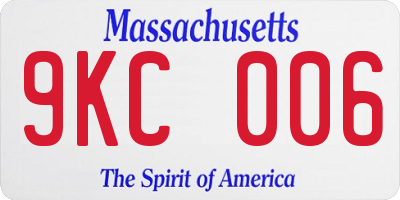 MA license plate 9KC006