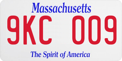 MA license plate 9KC009