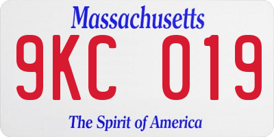 MA license plate 9KC019