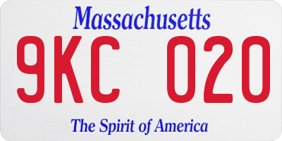 MA license plate 9KC020