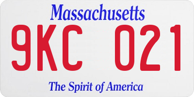 MA license plate 9KC021