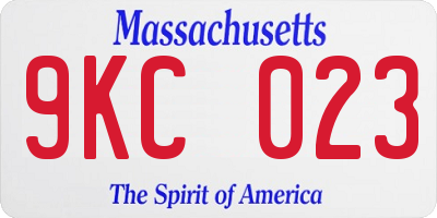 MA license plate 9KC023