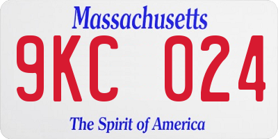 MA license plate 9KC024