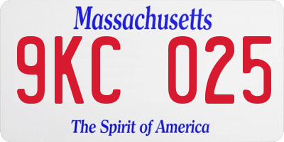 MA license plate 9KC025