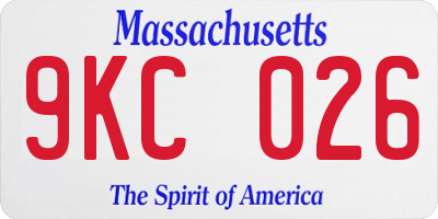 MA license plate 9KC026