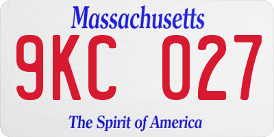 MA license plate 9KC027