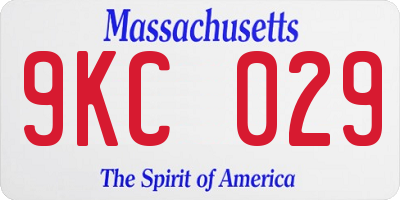 MA license plate 9KC029
