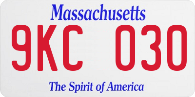 MA license plate 9KC030