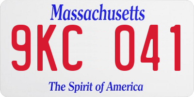 MA license plate 9KC041