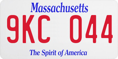MA license plate 9KC044