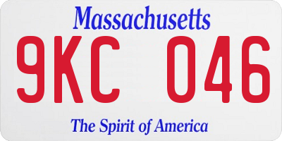 MA license plate 9KC046