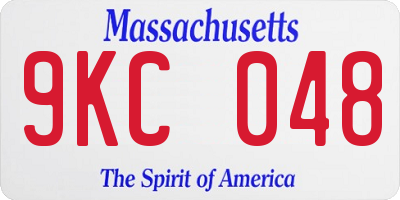 MA license plate 9KC048