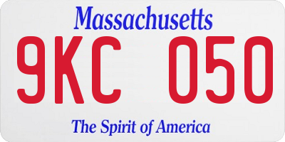 MA license plate 9KC050