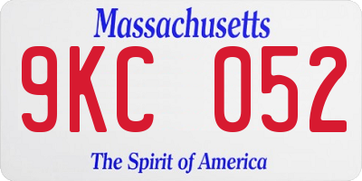 MA license plate 9KC052