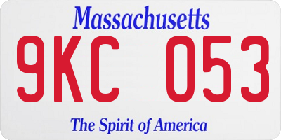 MA license plate 9KC053