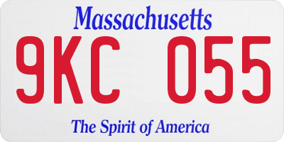MA license plate 9KC055