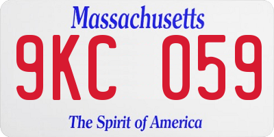 MA license plate 9KC059