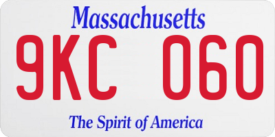 MA license plate 9KC060