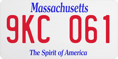 MA license plate 9KC061