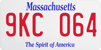 MA license plate 9KC064