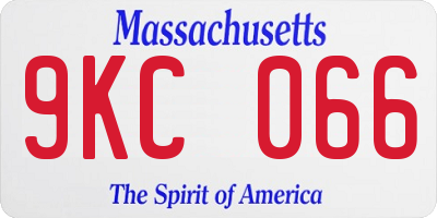 MA license plate 9KC066