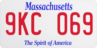MA license plate 9KC069