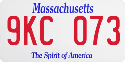 MA license plate 9KC073