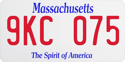 MA license plate 9KC075
