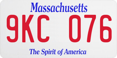 MA license plate 9KC076