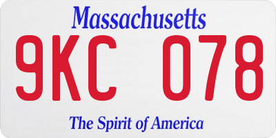 MA license plate 9KC078