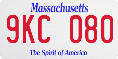 MA license plate 9KC080