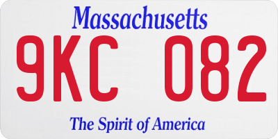 MA license plate 9KC082