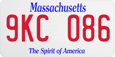MA license plate 9KC086