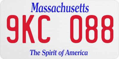MA license plate 9KC088