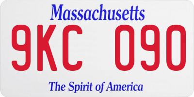 MA license plate 9KC090