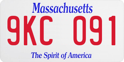 MA license plate 9KC091