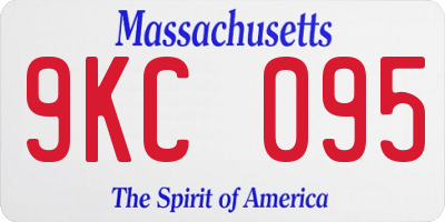 MA license plate 9KC095
