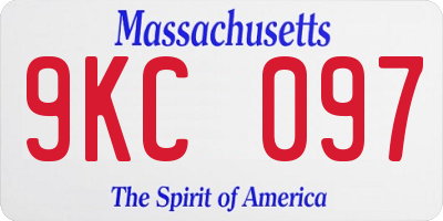 MA license plate 9KC097